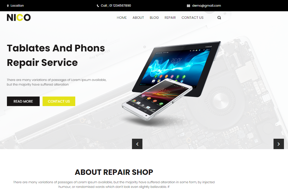 Nico – Mobile Servicing Website Template