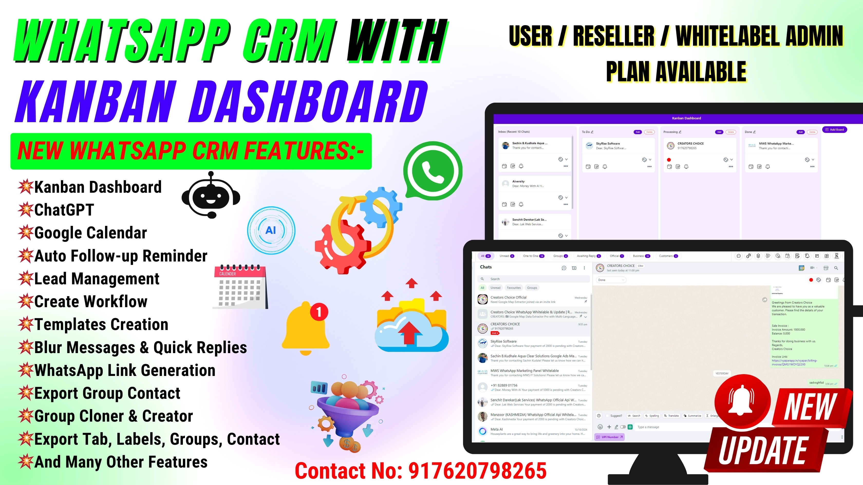 WhatsApp CRM - Auto Reminder For Leads, Bulk Message, Chatbot, Rapid Responses, Schedule