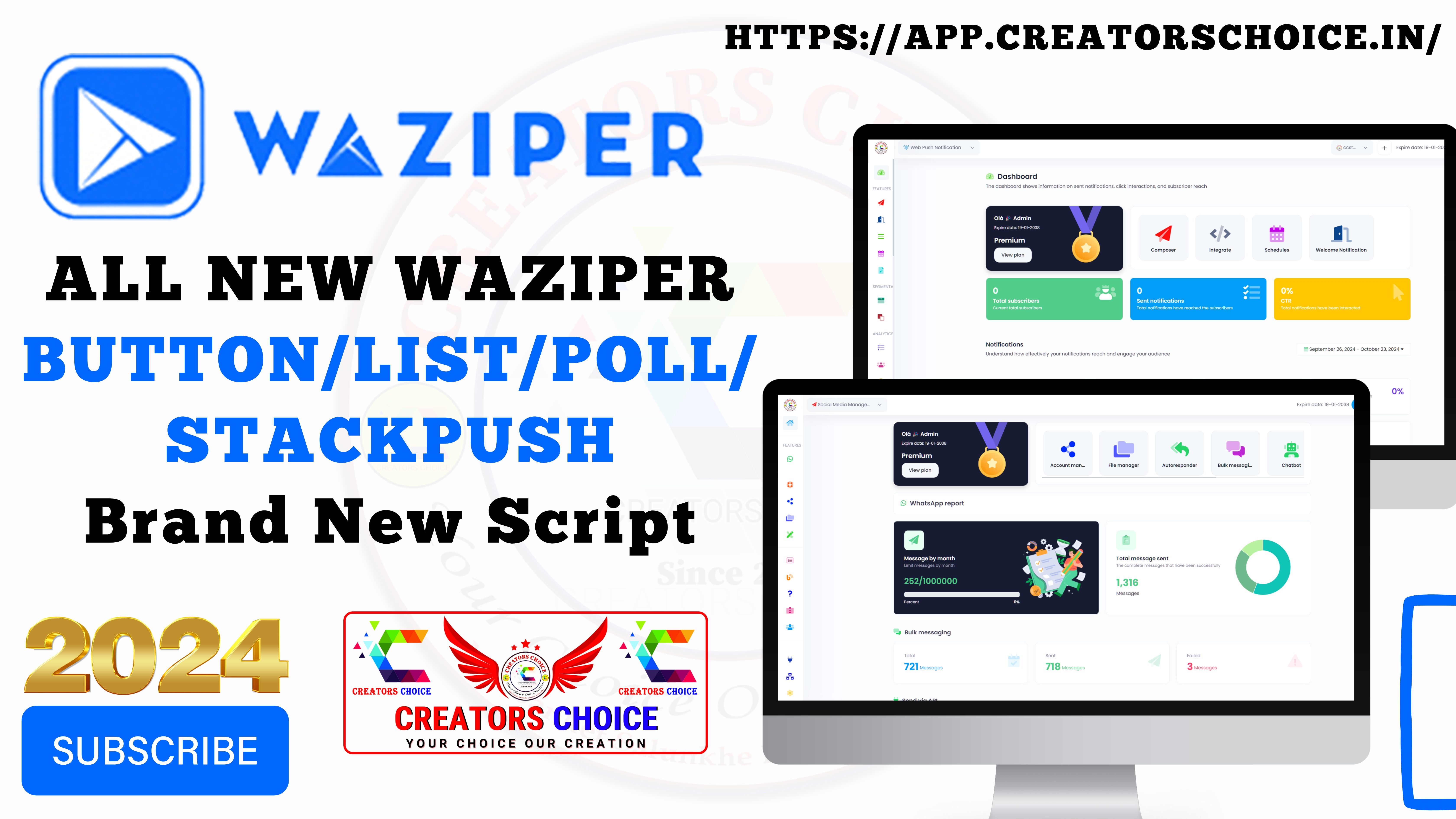 Waziper MOD - Buttons in Call to action, list button, Text button and Stackpush