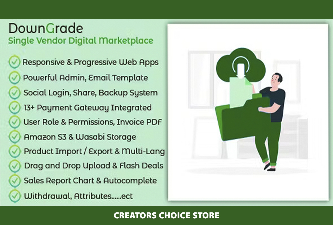 downGrade - Single Vendor Digital Marketplace With Subscription