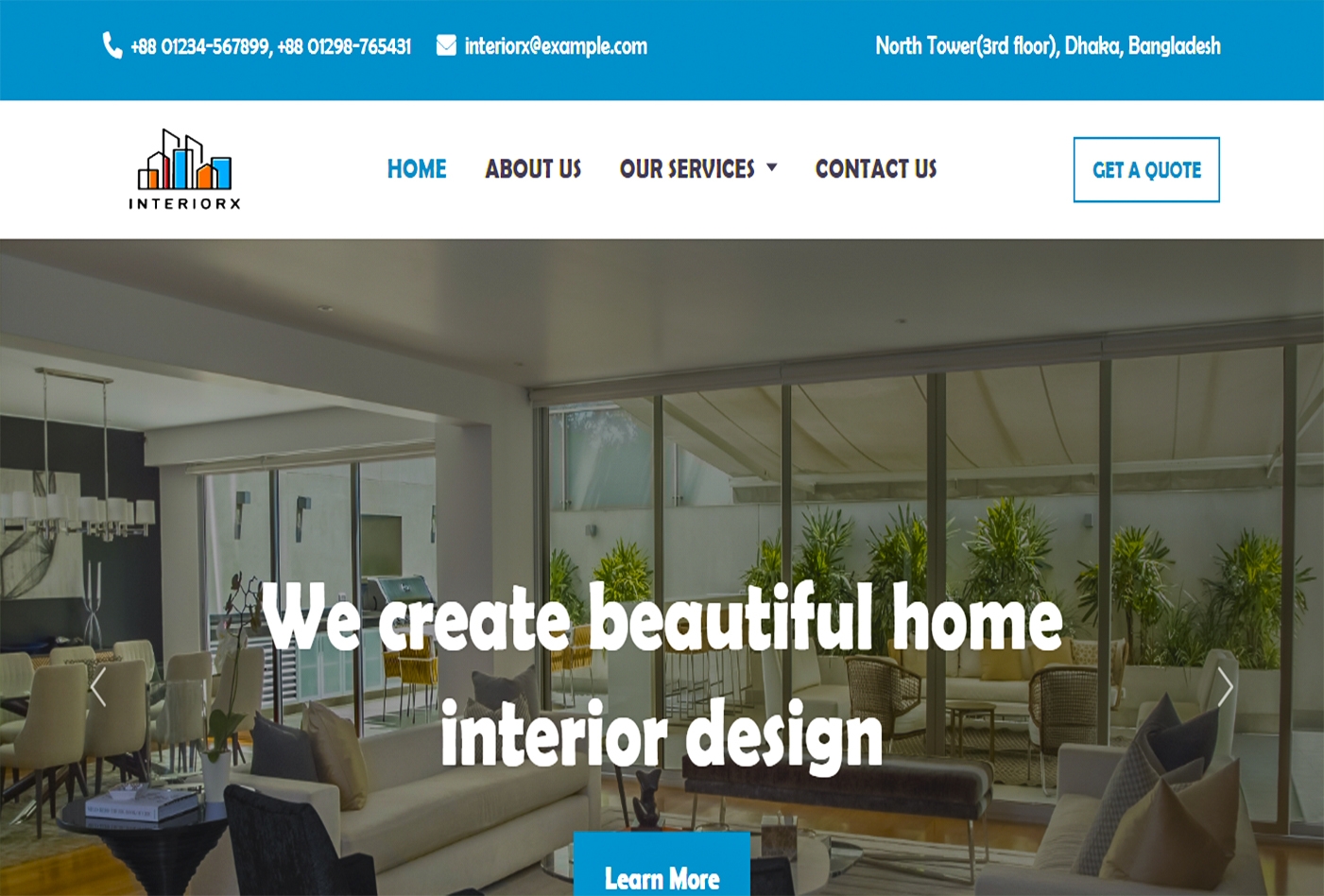 Architecture & Interior design Website using HTML CSS JavaScript & Bootstrap