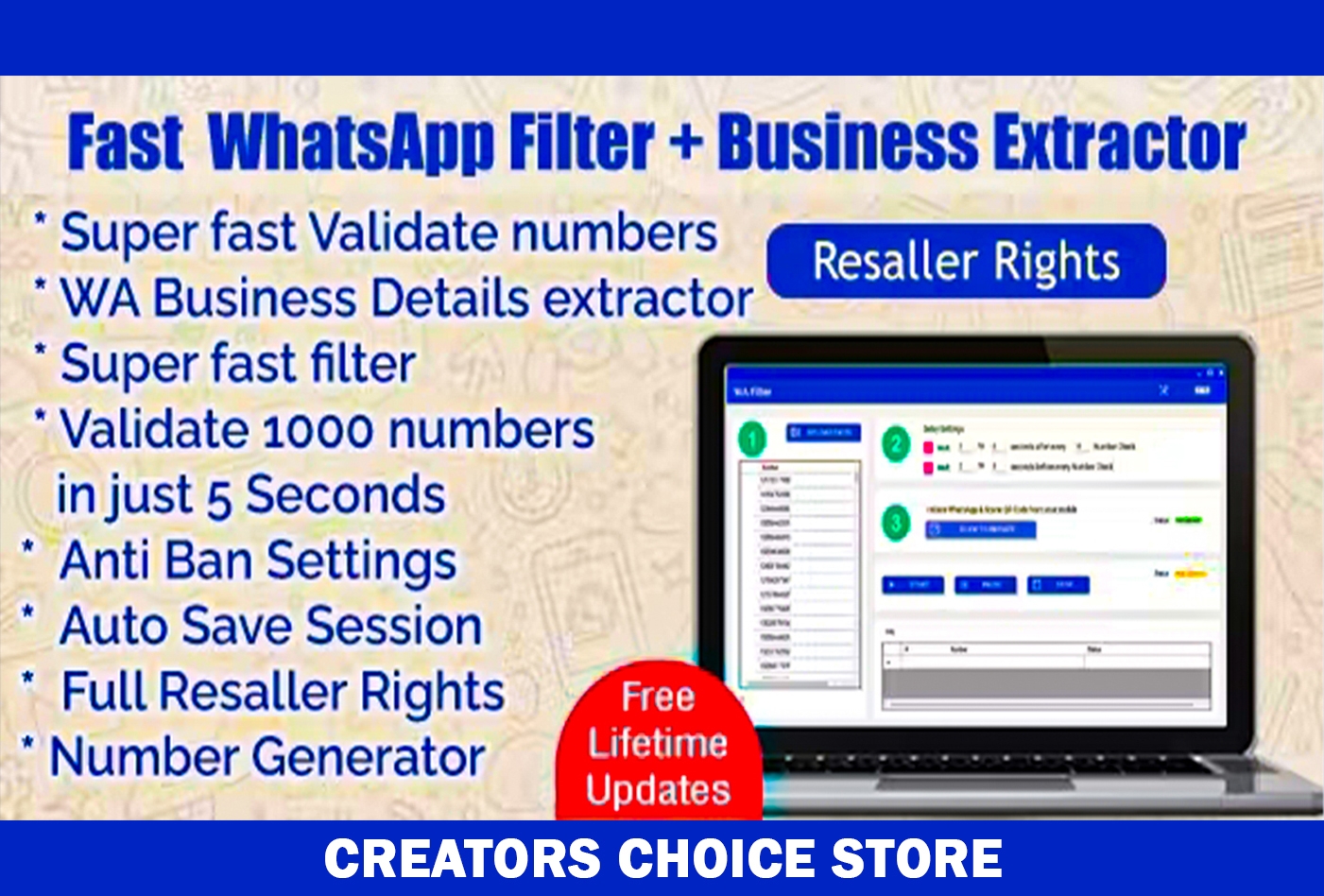 Super Fast WhatsApp Number Filter + Bulk Business WhatsApp profile extractor