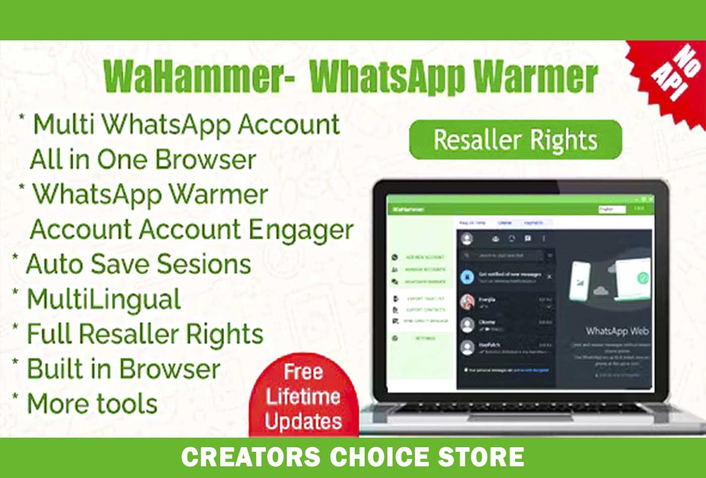WAHammer - Multi WhatsApp account Browser + WhatsApp Warmer / Account engager (Full Reseller)