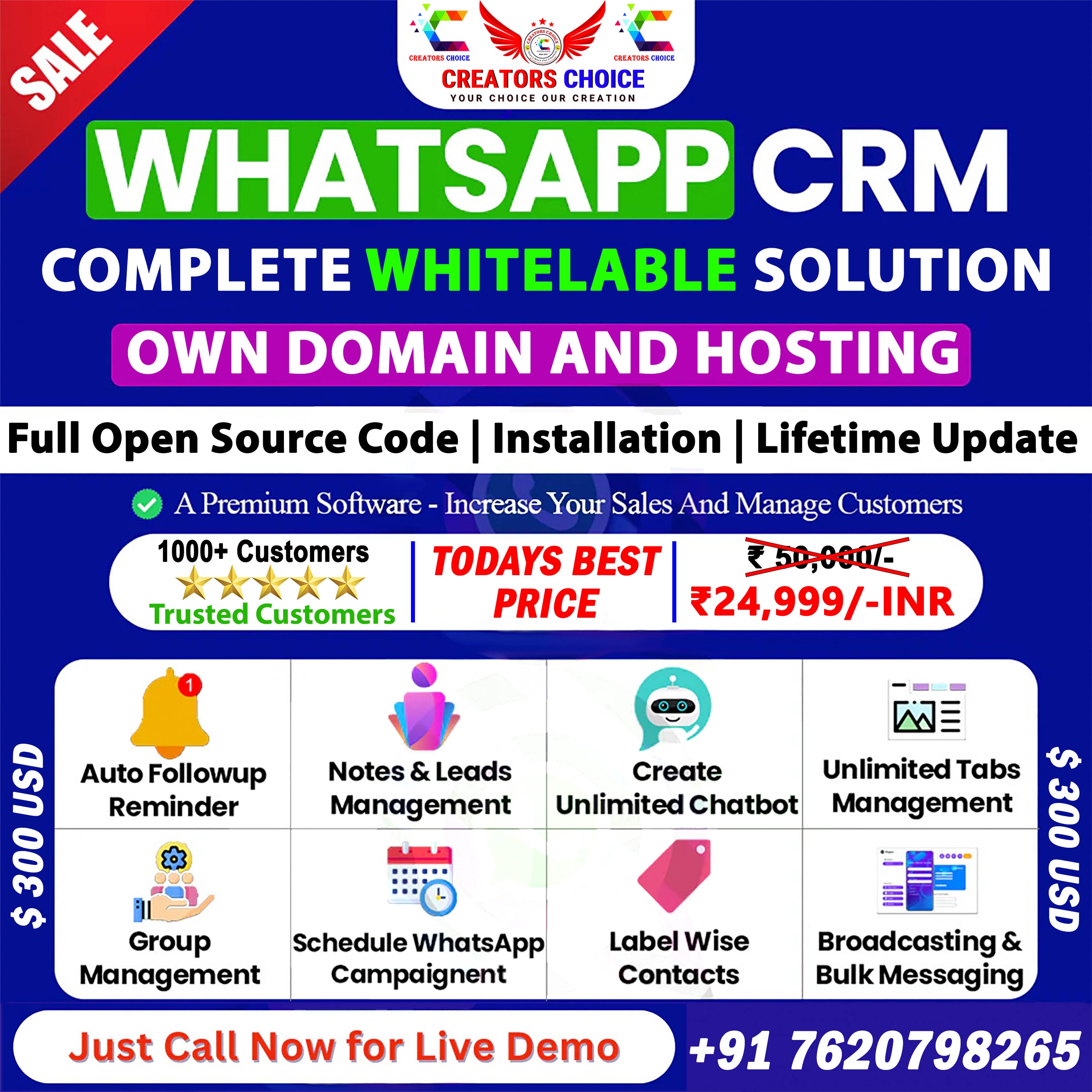 WhatsApp CRM | Full Source Code with Admin Panel & Kanban Dashboard or ChatGPT