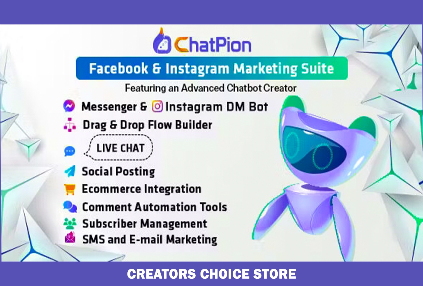 ChatPion - Facebook & Instagram Chatbot,eCommerce, Social Media Marketing Platform (SaaS)